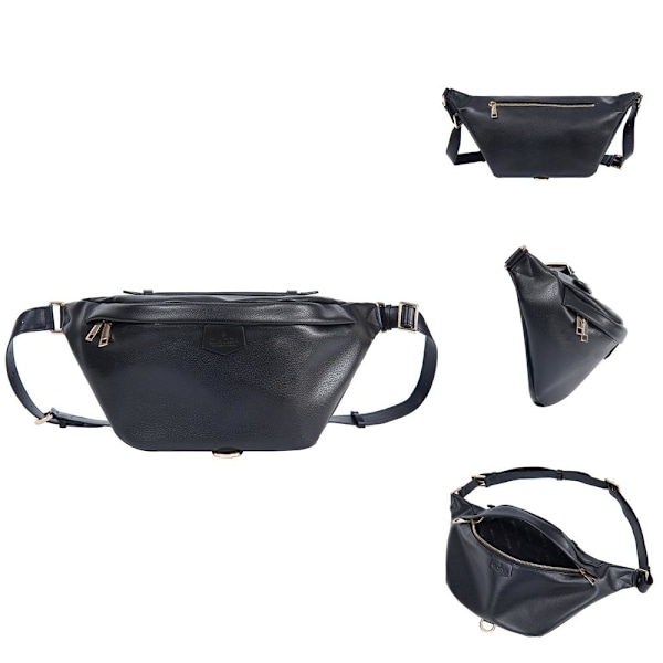 Vintage Herr Axelväska Crossbody Mjukt Läder Stor kapacitet svart