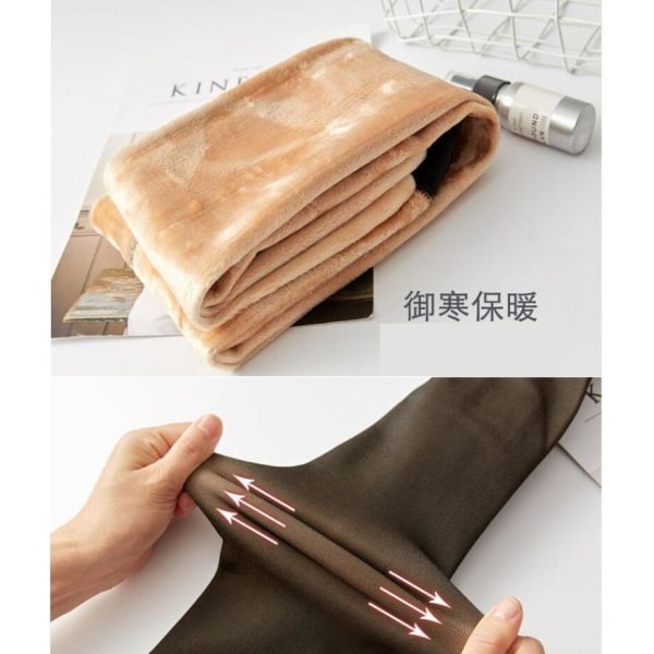Strømpebukser leggings sexet varmforet sort tyk strømpebukser stil 6 one size (70-95 kg)