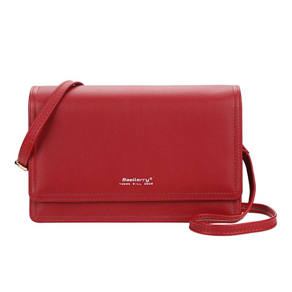 Baellerry Kvinder Mode Små Crossbody Tasker Hasp Telefon Clutch Taske rød