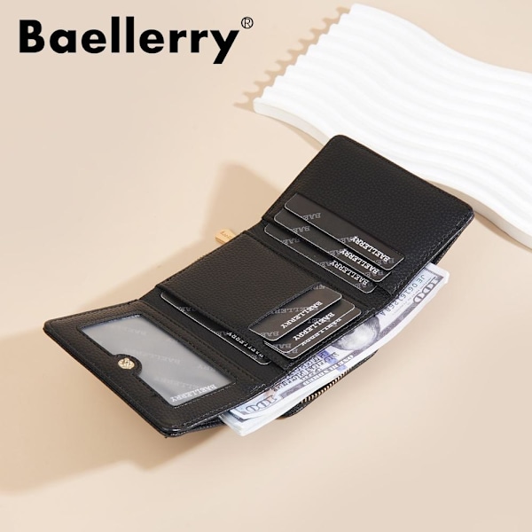 Baellerry kort plånbok för kvinnor med dragkedja - Minimalistisk blå