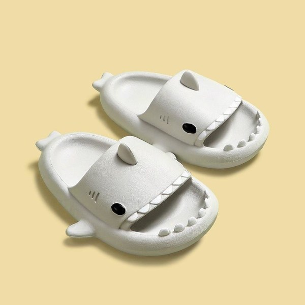 tøfler haj shark tøfler shark slides barnetøfler grå 210 (innvendig 21 cm)