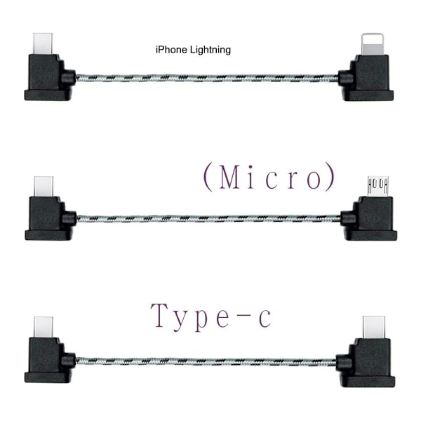 Valaistus / USB Type-C / Micro-USB-kaapeli DJI SPARK MAVIC PRO:lle USB Type-C PVC 15cm