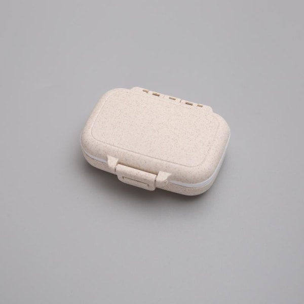tablett dosett för väska / pillerlåda medicindosett 3 fack beige