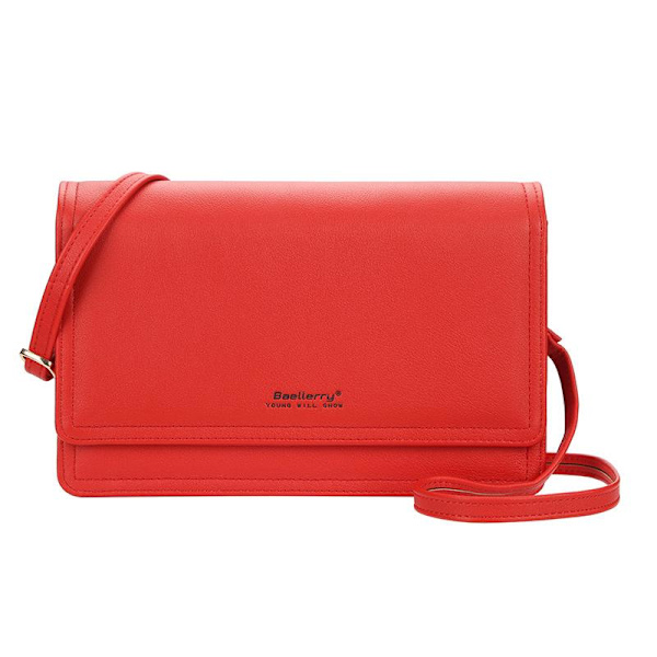 Baellerry Kvinder Mode Små Crossbody Tasker Hasp Telefon Clutch Taske rød