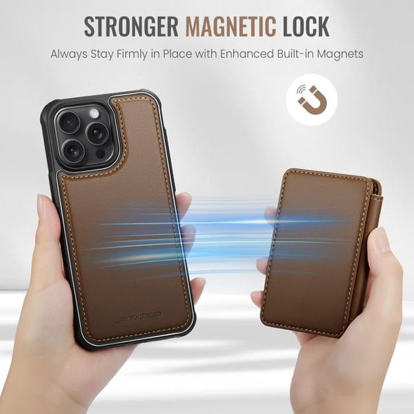 (Til iPhone 12 Pro Max) PU-læder tegnebogsetui med magnetisk kortholder og stativ, RFID-blokering sort