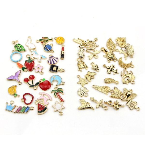 charms smykker øredobber DIY pakke 50 stk som på bildet