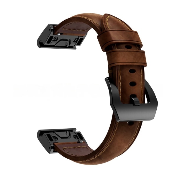 armbånd skinn Garmin fenix 7/6/5 fenix 7x/6x/7s/6s 22 mm brun (fenix5/6/7)