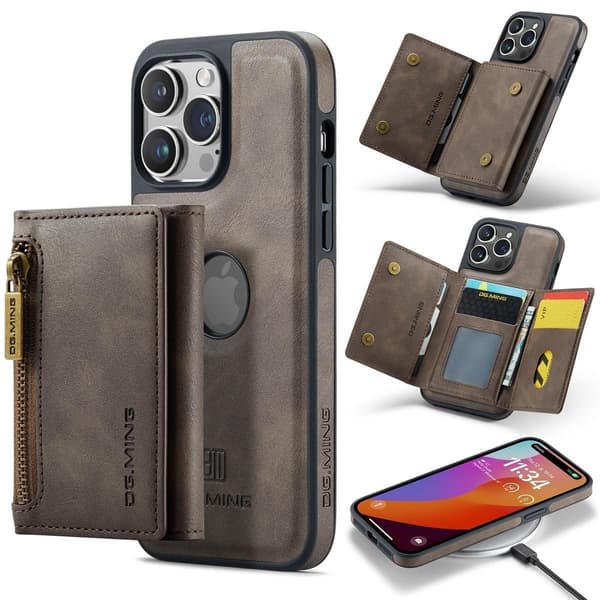 (Til iPhone 12 Pro Max) DG.MING M5 Series magnetisk pung-etui grøn