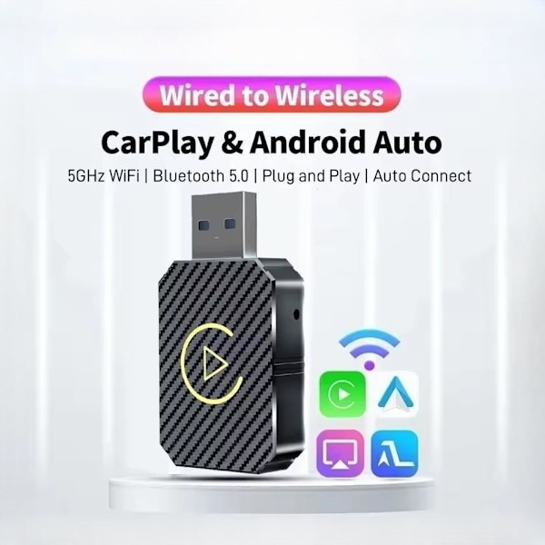 Trådløs CarPlay / Android Auto adapter - plug and play trådløs c Som på billedet