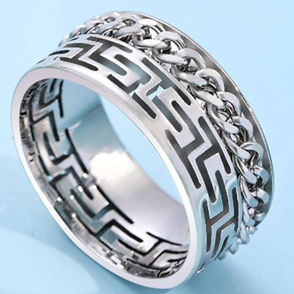 antistress spinner roterande fidget ring ringar vit Size11/20.8mm