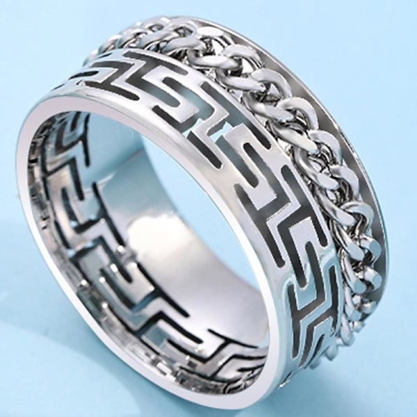 antistress spinner roterande fidget ring ringar vit Size6/16.4mm