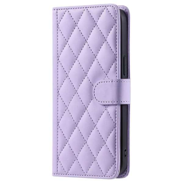 (Til Samsung Galaxy S21FE) Slankt tegnebogs etui: Perfekt beskyttelse me lilla