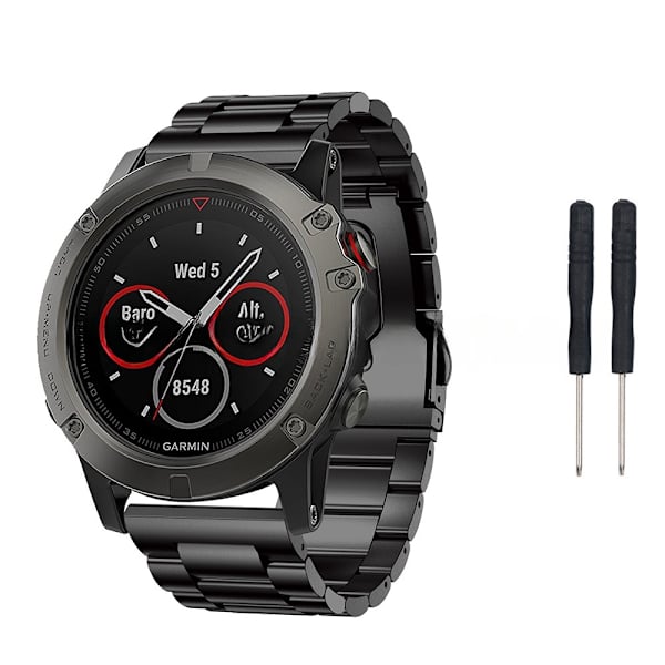 rannekoru teräs Garmin Fenix ​​​​5x 5x hopea