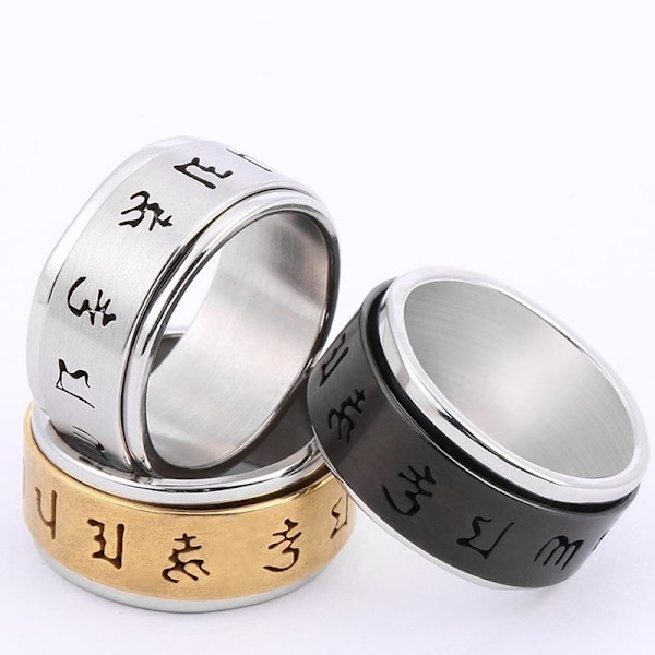 antistress spinner roterende fidget ring ringe hvid Koko 10 / 19,8 mm