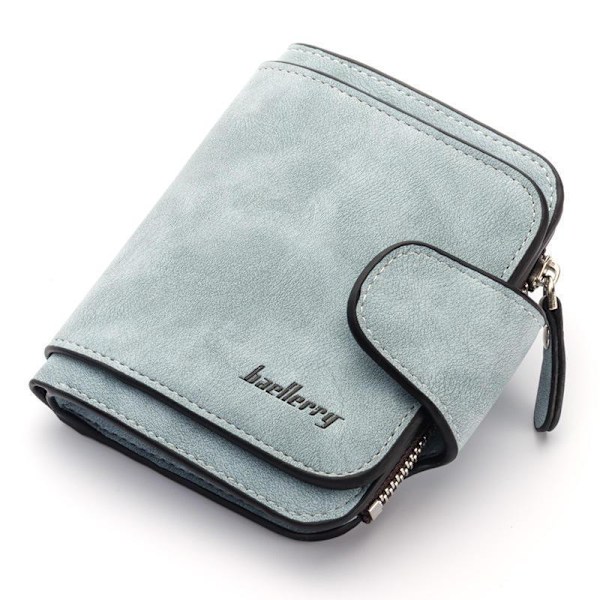 Baellerry Kvinder Mode Hasp Kort Pung PU Læder Lynlås Mand lyseblå 9,5 cm * 1,8 cm * 11,5 cm