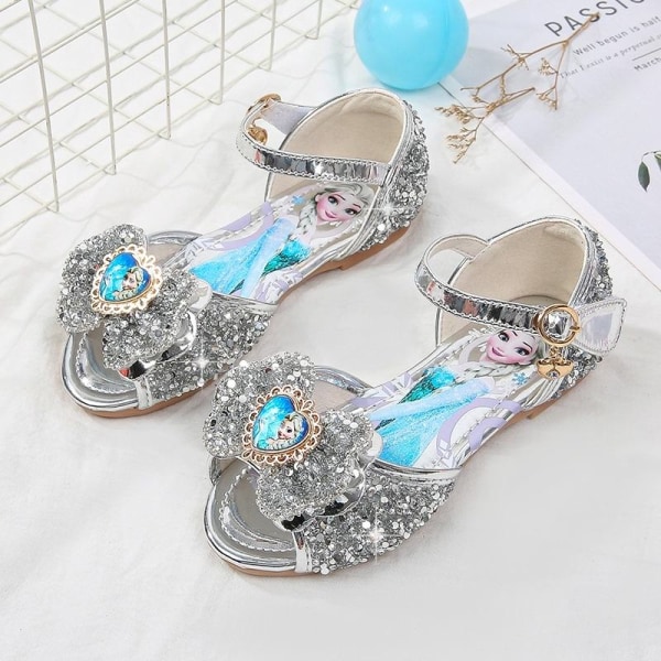 prinsesskor elsa skor barn festskor silverfärgad 19cm / size29