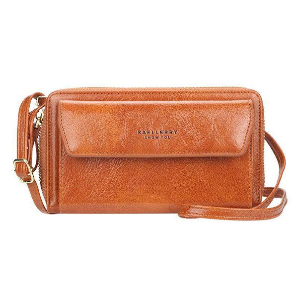 Baellerry Kvinder Clutch tegnebog, mode olie voks læder tegnebøger Axe orange