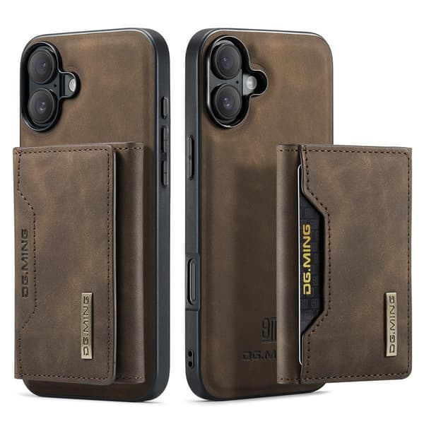 (For iPhone 14 Plus) DG.MING M2 Series Avtakbart Lommebokdeksel svart