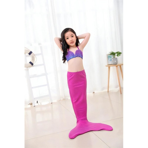 sjöjungfru badkläder monofin sjöjungfru fena barn sjöjungfrur topp kjol (utan monofin) G S (kroppshöjd 100-110cm)