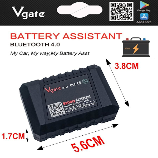 Vgate Wireless Battery Monitor 6-24V Bluetooth Battery Test Kit som på bilden