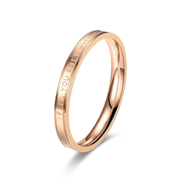 Forever Entwined -pari-sormus - Mukautettava \"I FEEL YOU\" -rakkaus 4mm kultaa Nro 5