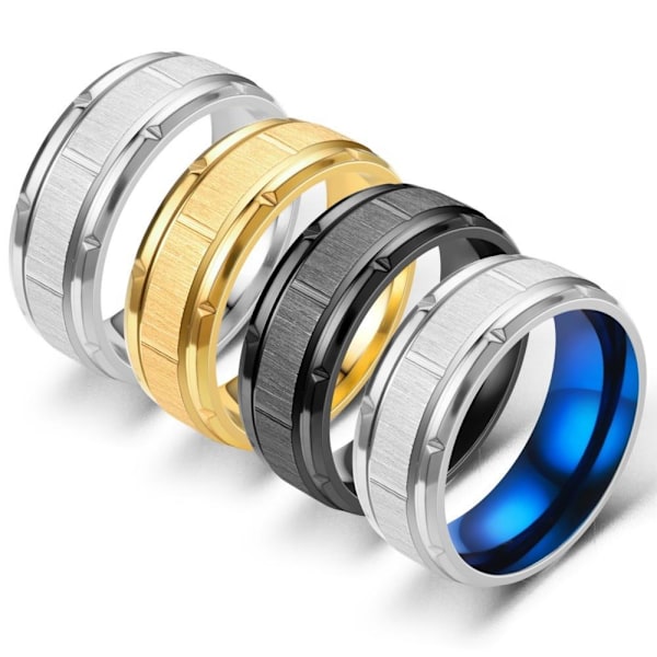 Titanium Steel Batch Flower Ring - dominera din stil med denna u 8mm rumsblå nr 11
