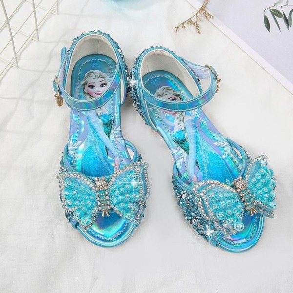 elsa prinsesse sko barn pige med pailletter blå 16,5 cm / størrelse 24