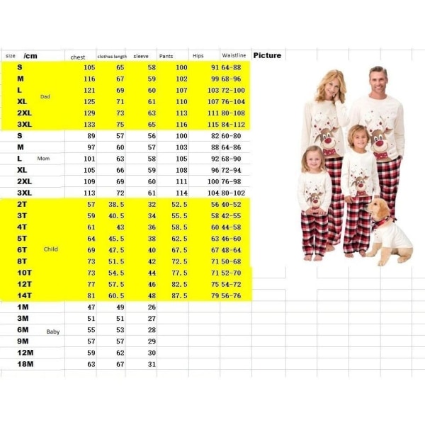 Jouluvaatteet Joulupyjamat perheen pyjamathousut Joulupuseropyjamasetti lapset 12t