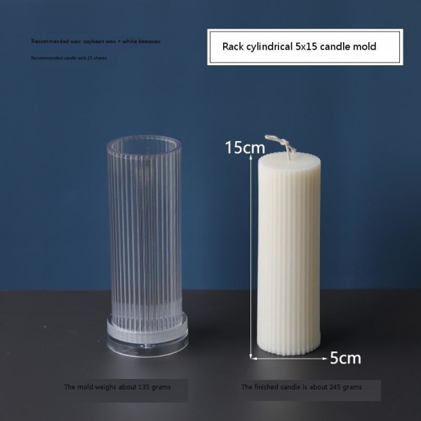 ljusformar ljus stearinljus DIY gjutformar i silikonform YKE55011 stativ cylindrisk 5x15