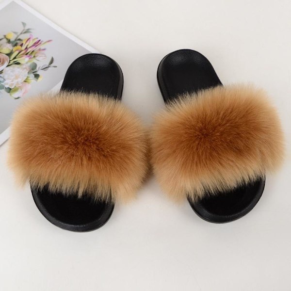 fluffiga fuskpäls sliders tofflor päls 44-45