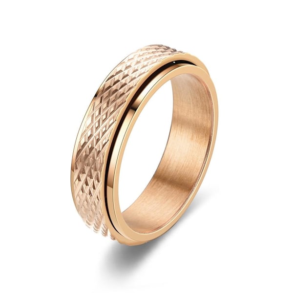 Roterande Diamond Snake Skin Stripe Parring - Love Forever, Time 6mm roséguld nr 8