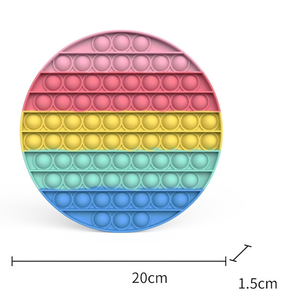 big/mega/stor fidget toys pop it leksak regnbåge runda 20cm