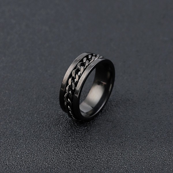 antistress spinner roterende fidget ring ringe sort Koko 9/19mm
