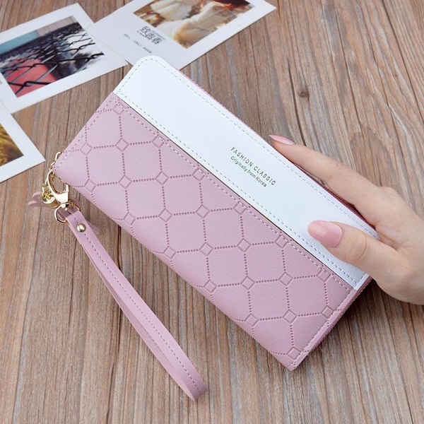 Baellerry Ladies Clutch Bags Fashion Handväskor PU läder telefon Ljusrosa 19.5cm*9.5cm*2.5cm