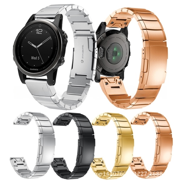 armbånd stål Garmin Fenix ​​7s/6s/5s 20mm rosa guld