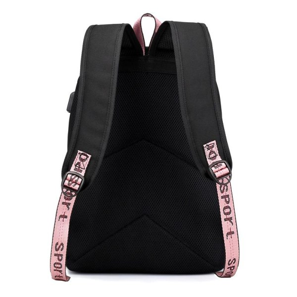 Billie Eilish rygsæk børne rygsække rygsæk med USB-stik 1 lyserød