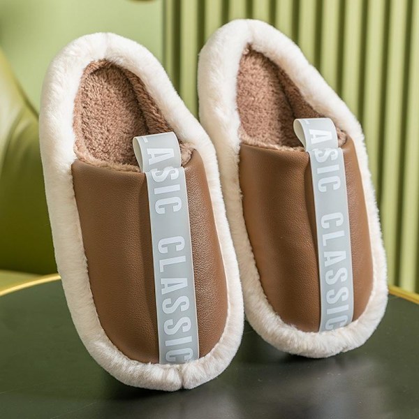 fluff tofflor varma tofflor innetofflor kaffe 42-43 (insida 27cm)