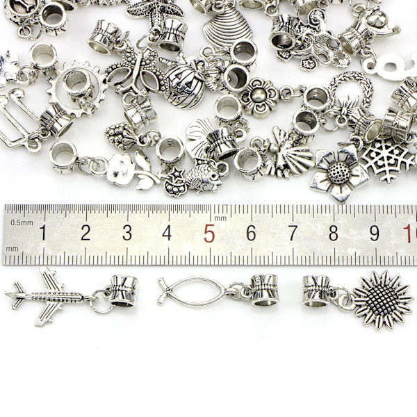 berlocker smyckes örhängen diy pack 40 st Silverfärgad