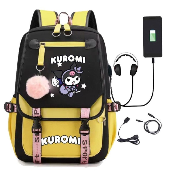 Kuromi rygsæk børne rygsække rygsæk 1 stk gul 3
