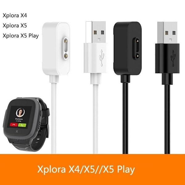 USB-ladekabel lader for Xplora X5 Play X5 X4 hvit 100 cm