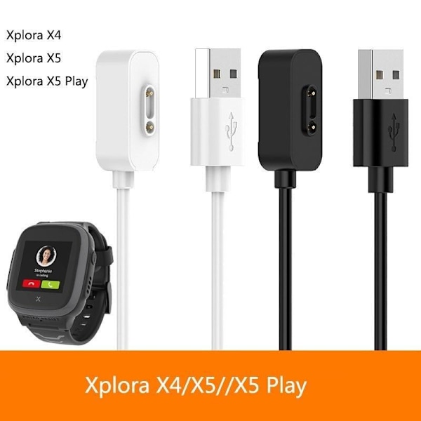 USB-latauskaapeli laturi Xplora X5 Play X5 X4 valkoinen 100cm