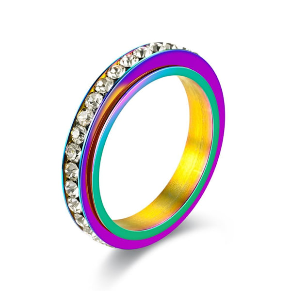 Drejelig diamantbesat periferi ring Smykker hale ring til kvinder 4 mm sort rund diamant nr. 5