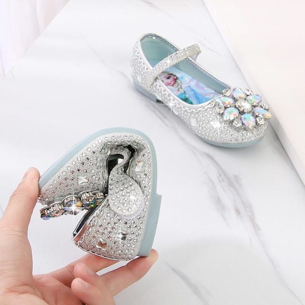 prinsessa elsa skor barn festskor flicka silverfärgad 15.5cm / size24