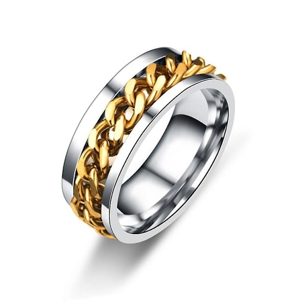 Ølflaskeåpner i titanstål Ring Herr Luck Jewelry Chain - Åpne 6mm perlesand svart nr. 6