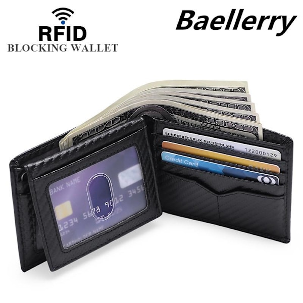 Baellerry Slim Bifold lompakot miehille hiilikuitulompakko RFID-bl kahvi