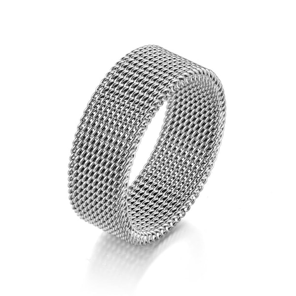 Klassisk stil mesh-sæt til ham og hende - minimalistisk mesh ring i stål farve nr. 13