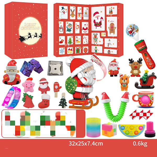 24-dages nedtælling Fidget Toy Julekalender - 24 overraskelser JR02