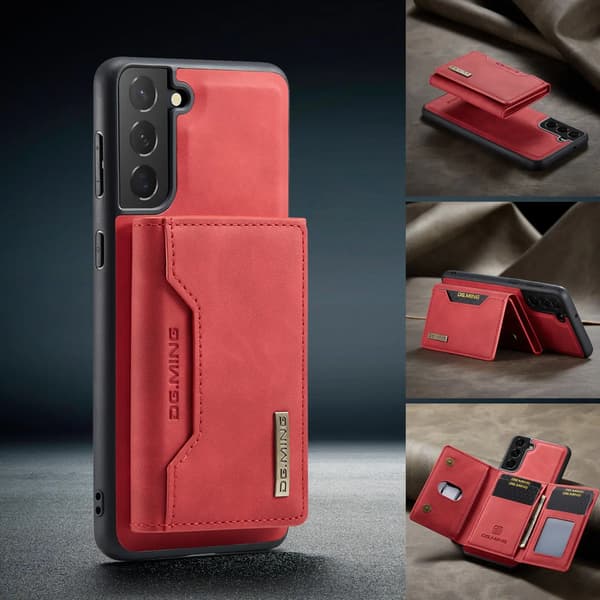 (For Samsung Galaxy S20 FE) DG.MING Magnetic Detachable Wallet Case - 2-in-1 Premium Case with 8 Card Slots & Stand Function Kaffe