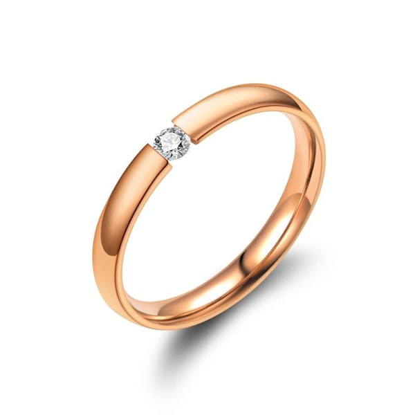 Bländande dubbel diamant parring - bedårande Pinky förlovningslö 3mm roséguld nr 12