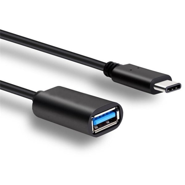 USB-C 3.1 - USB-A OTG-sovitin, musta